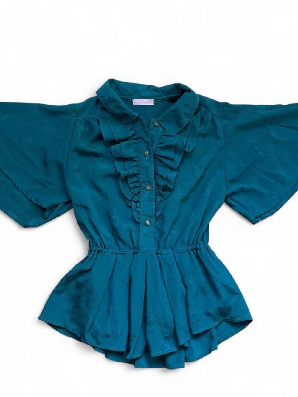 Urban Renewal Teal Ruffle Peplum Blouse - Women's Top
